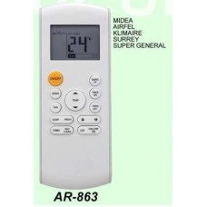 AR863 REMOTO AIRE CARCASA ORIGINAL MIDEA, AIRFEL, KLIMAIRE, SURREA, SUPER GENERA