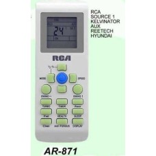 AR871 REMOTO AIRE CARCASA ORIGINAL RCA, SOURCE 1, ELVINATOR, AUX, REETECH, HYUND