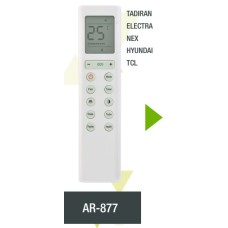 AR877 REMOTO AIRE CARCASA ORIGINAL TADIRAN, ELECTRA, NEX, HYUNDAI, TCL