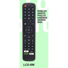 LCD596 CONTROL REMOTO PARA LCD SMART SANYO JVC NOBLEX HISENSE SANSEI BGH