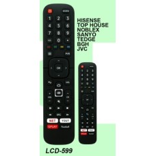 LCD599 CONTROL REMOTO PARA LCD SMART SANYO JVC NOBLEX HISENSE TOP HOUSE TEDGE