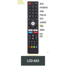 LCD643 CONTROL REMOTO PARA LCD SMART HYUNDAI  PHILCO RCA ONN